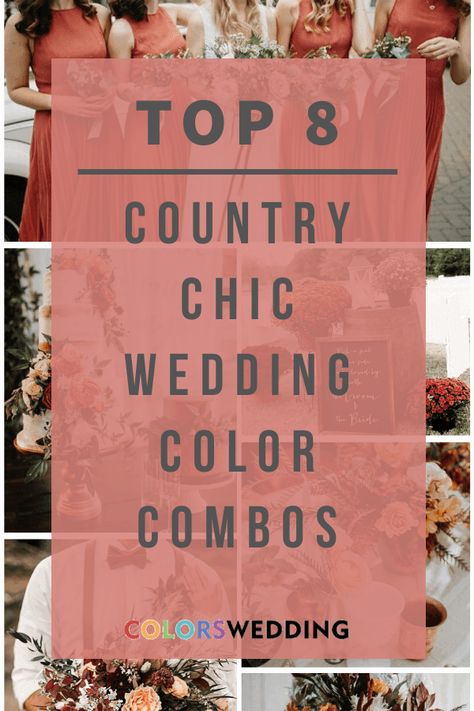 Shabby Chic Fall Wedding, Country Wedding Colors Fall, Country Wedding Color Palette, Summer Farm Wedding Colors, Rustic Spring Wedding Colors Country, 2025 Summer Wedding Colors, Fall Color Schemes Wedding, Spring Rustic Wedding Colors, Spring Boho Wedding Colors