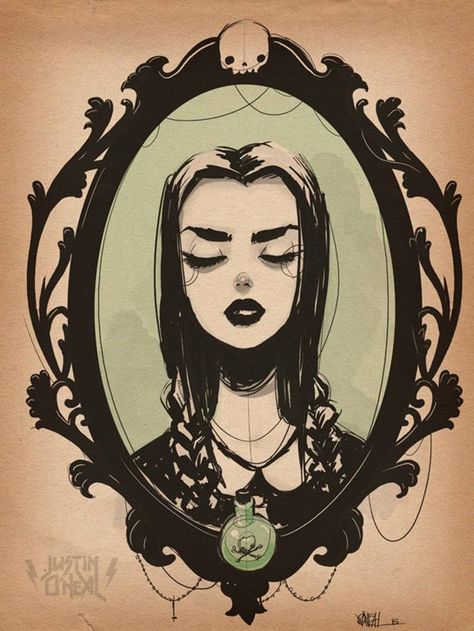 Tattoo Ideas Family, Wednesday Addams Tattoo, Morticia Addams, Goth Art, Etsy Art Prints, Ideas Family, Art Pop, Etsy Art, Gothic Art