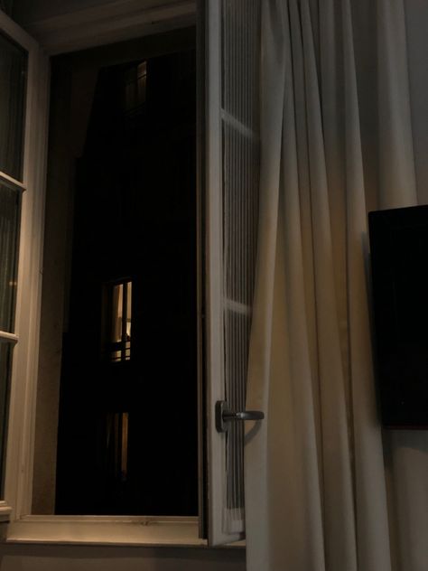 The Woman In The Window Aesthetic, Front Door Aesthetic Night, Window Open Aesthetic, Apartment Door Aesthetic, Window At Night Aesthetic, Apartment Night Aesthetic, Night Window Aesthetic, Open Window Aesthetic, Late Night Bedroom