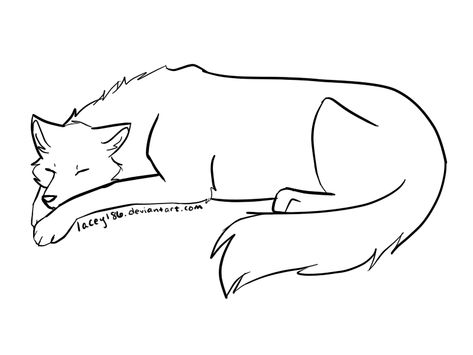 Wolf Sleeping Drawing, Wolf Sleeping, Cartoon Wolf Drawing, Wolf Lineart, Drawing Sleeping, Animal Base, Sleeping Wolf, Wolf Base, Wolf Poses