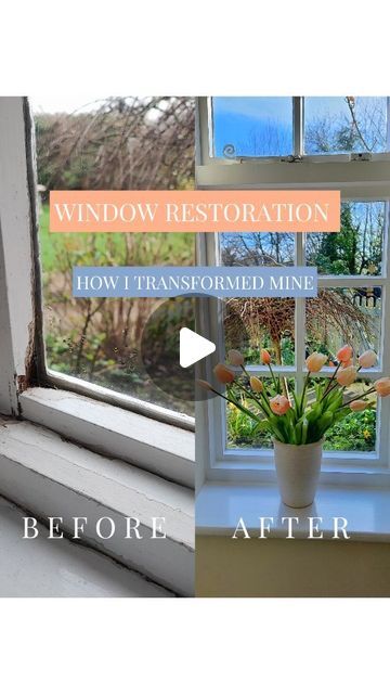 𝐃𝐀𝐍𝐈𝐄𝐋𝐋𝐄 | 𝐂𝐎𝐓𝐓𝐀𝐆𝐄 𝐈𝐍𝐓𝐄𝐑𝐈𝐎𝐑𝐒 & 𝐆𝐀𝐑𝐃𝐄𝐍𝐒 on Instagram: "Old Window Restoration 🪟🖌️✨~ Only 294 framed, square panes of glass to go in our cottage...should keep me busy! 😅  If I add the outside restorations too it becomes 588...let's not think about that right now!!!!!!   I know this old cottage will thank me for it in the long run! Even though it seems like a tideos job to do, it will prevent the windows from needing to be replaced for the foreseeable and will be more energy efficient.👍🏼 The quotes we received for window replacements were eye watering!  🪟 ~ Careful not to scratch the glass when sanding or scraping away flaky paint or excess paint afterwards. Some of our glass has been scratched by the previous owners and you want to avoid this.  🖌️ ~ I th Old Aluminum Windows Makeover, New Windows Exterior Before And After, Diy Window Replacement, Window Restoration, Window Replacement, Old Cottage, Aluminium Windows, Cottage Interiors, Old Windows