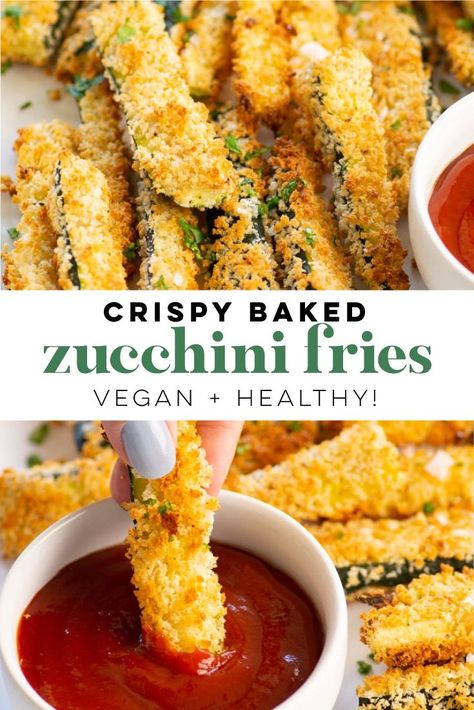 Vegan Zucchini Fries, Fries Video, Zucchini Fries Recipe, Vegan Zucchini Recipes, Savoury Bites, Wraps Vegan, Baked Zucchini Fries, Recipes Zucchini, Fall Meals