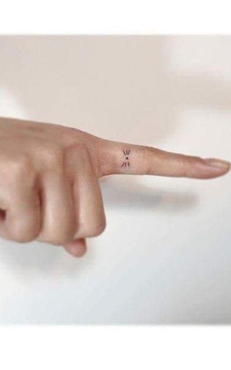 tiny line kitty whiskers tattoo... Cat Whiskers Tattoo Finger, Kitty Whiskers Tattoo, Tiny Cat Ears Tattoo, Dainty Cat Tattoo Finger, Cat Tattoo Collar Bone, Minimalist Kitten Tattoo, Small Cat Outline Tattoo, Matching Kitty Tattoos, Cat Whisker Tattoo