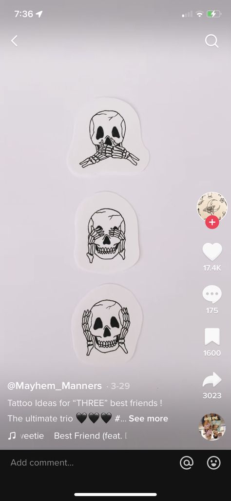 Matching Tattoo For 3 Best Friends, Bestie Tattoos 3 People, Cousins Tattoos For 3, 3 Best Friends Tattoo, Brother Sister Tattoo 3 Siblings, Spooky Matching Tattoos For 3, Trio Halloween Tattoos, Best Friend Trio Tattoos Small Unique, Spooky Sibling Tattoos