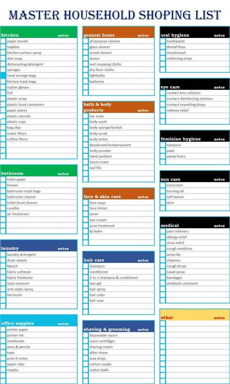 Grocery List Template – Excel Word Templates Household Shopping List, House Shopping List, Printable Grocery List Template, Master Grocery List, Free Grocery List, Shopping List Template, New Home Essentials, House Shopping, Grocery List Template