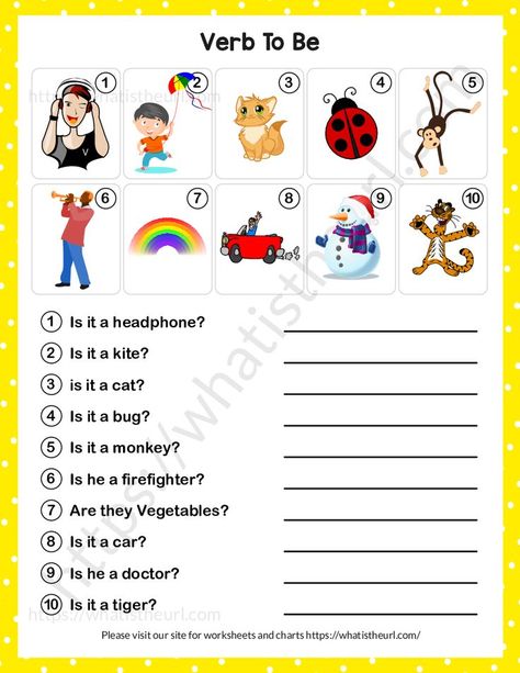 Verb To Be Worksheets, Worksheets For Grade 2, Verb To Be, Kids Questions, Grammar For Kids, Kindergarten Reading Worksheets, English Teaching Resources, Learning English For Kids, 2nd Grade Worksheets