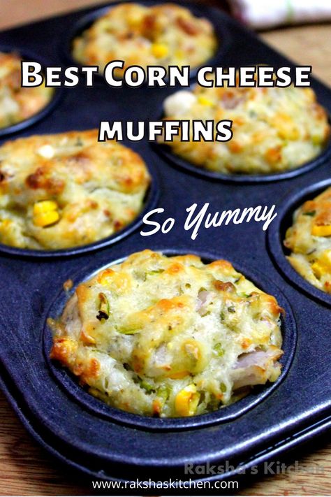 Savory Veggie Corn Cheese Muffins are the best breakfast muffins which are loaded with vegetables, sweet corn and cheese. These are ideal for kids snack box. You can make these best corn cheese muffins and serve them during evening tea time. These healthy muffins with vegetables and egg are rich in high protein, easy healthy recipe. Try out the best and quick savoury sugar free muffin recipe now. These vegetable muffins are the delicious. Best Breakfast Muffins, Veg Muffins, Evening Tea Time, Sweet Corn Muffins, Vegetable Muffins, Kids Snack Box, Corn And Cheese, Savory Muffins Recipes, Muffins For Breakfast