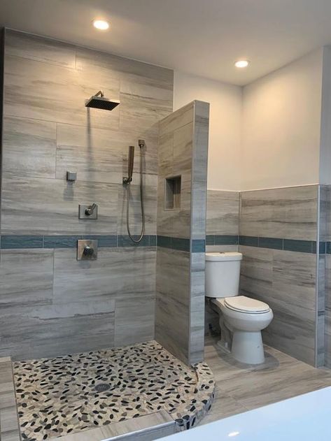 Open Bathroom Concept, Open Concept Bathroom, Popular Bathroom Designs, Open Plan Bathrooms, Showers Without Doors, Open Bathroom, Open Showers, Bathroom Shower Design, Shower Designs