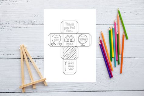 Prayer Cube Free Printable, Advent Prayers, Cube Template, Printable Prayers, Advent Season, Christian Printables, Religious Education, Sunday School Lessons, School Lessons