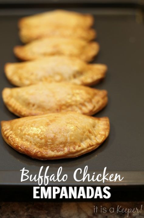 Buffalo Chicken Sauce Empanadas - It Is a Keeper Buffalo Chicken Empanadas Baked, Buffalo Chicken Dumplings, Chicken And Cheese Empanadas, Handheld Appetizers, Frozen Empanadas, Buffalo Chicken Empanadas, Empanadas Recipes, Easy Empanadas Recipe, Buffalo Chicken Sauce