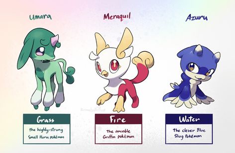 Fan Made Pokemon Starters, Fanmade Pokemon Starters, Pokemon Fanmade Starters, Fakemon Starter, Fan Pokemon, Fanmade Pokemon, Pokemon Fake, Pokemon Firered, Pokemon Fusions