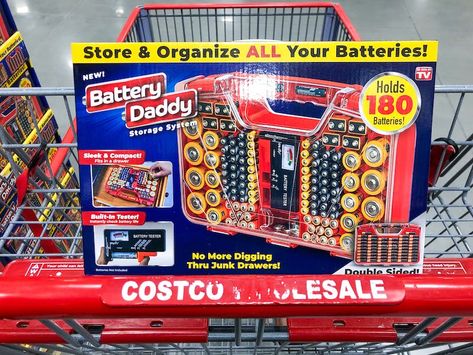 Battery Daddy Storage Case, Just $13 at Costco (Reg. $15) Drained Battery, Caddy Organizer, Red Cases, Battery Storage, Store Organization, Garage Storage, Storage System, Circuit Board, Storage Organization