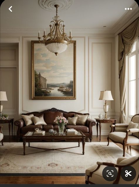 Sitting Room Interior Design, Formal Living Room Designs, French Interior Design, Casa Vintage, Living Room Design Decor, Ideas Living Room, French Interior, Dream House Interior, French Decor