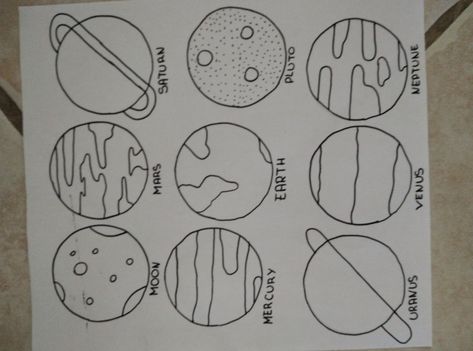 Drawing of the planets Mercury Drawing, Mercury Planet, Planet Drawing, The Planets, Easy Drawings, Planets, Drawings, Quick Saves