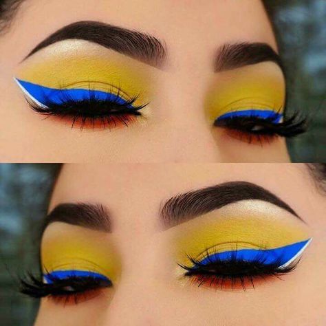 Makeup Tips Eyeshadow, Yellow Makeup, Bold Eye Makeup, Neon Makeup, Rave Makeup, Glossy Makeup, Face Beat, Creative Makeup Looks, Halloween Makeup Looks