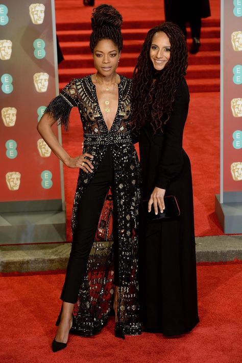 Baftas red carpet 2018: from Angelina Jolie to Lupita Nyong’o – in pictures Best Celebrity Dresses, Honeymoon Wear, Naomie Harris, Lupita Nyong, Formal Clothes, The Royal Albert Hall, All Black Fashion, Wearing All Black, Royal Albert Hall