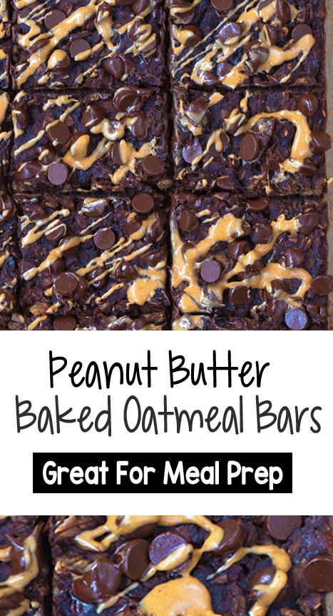 This easy vegan chocolate peanut butter baked oatmeal recipe is a healthy breakfast for the whole family Peanut Butter Baked Oatmeal, Brownie Baked Oatmeal, Baked Oatmeal Bars, Meal Prep Vegan, Healthy Chocolate Peanut Butter, Oatmeal Healthy, No Bake Oatmeal Bars, Peanut Butter Brownie, Baked Oatmeal Recipe