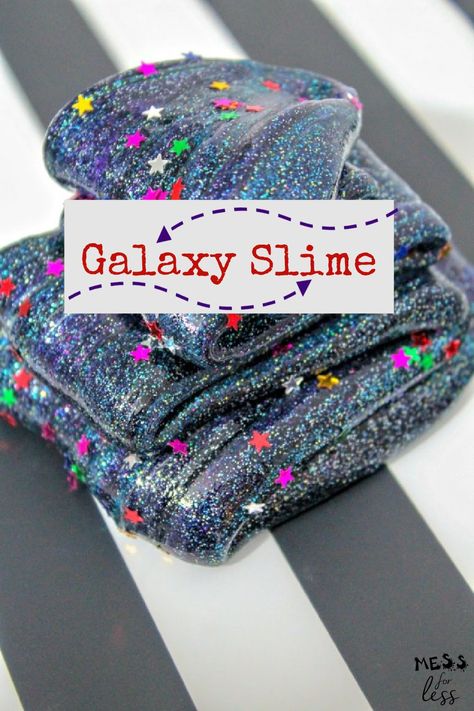 Galaxy Slime Recipe Easy, Galaxy Slime Recipe, Space Slime, Cheap Slime, Galaxy Crafts, Slime Kits, Galaxy Slime, Space Activities For Kids, Blue Slime