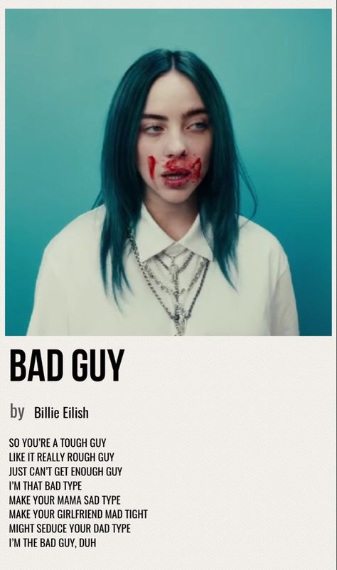 Billie Eilish Polaroid, Billie Polaroid, Bad Guy Billie Eilish, Billie Eilish Songs, Billie Songs, Bad Girlfriend, Song Posters, Posters Music, Music Poster Ideas