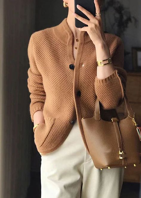 Looks Kate Middleton, Slim Fit Coat, Wool Sweaters Womens, Cardigan Casual, Thick Sweaters, Collar Cardigan, Beige Cardigan, Yellow Sweater, Cardigan Sweaters For Women