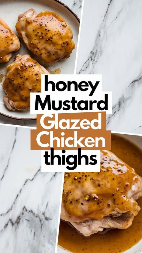 Baked Chicken Thighs with Honey Mustard Glaze – A Flavorful Oven Recipe Easy Chicken Thigh Recipes Baked, Mustard Glazed Chicken, Glazed Chicken Thighs, Honey Mustard Chicken Thighs, Masakan Malaysia, Oven Baked Chicken Thighs, Honey Mustard Glaze, Chicken Thighs Recipe, Jo Cooks