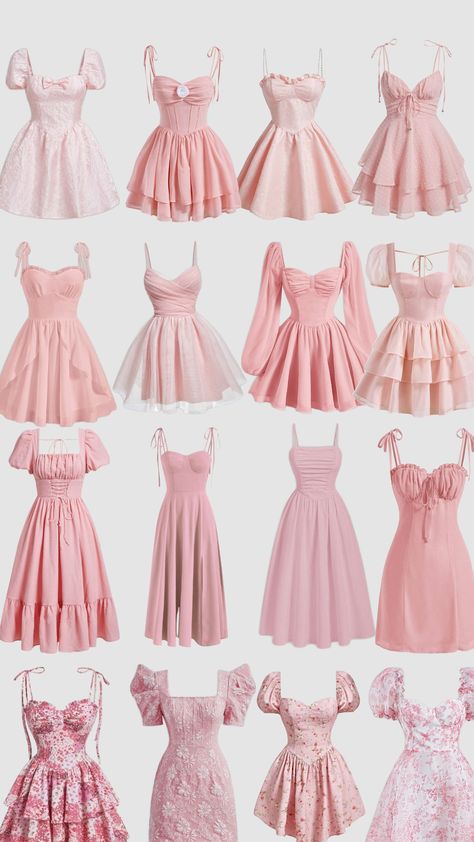 #pink #sundress #dresses Pink Sundress Aesthetic, Light Pink Dress Outfit, Pink Dress Outfit Party, Pink Dress Aesthetic, Cute Dresses For Dances, Cute Dresses Casual, Pink Dress Outfits, Sundress Outfit, Dress Outfits Party