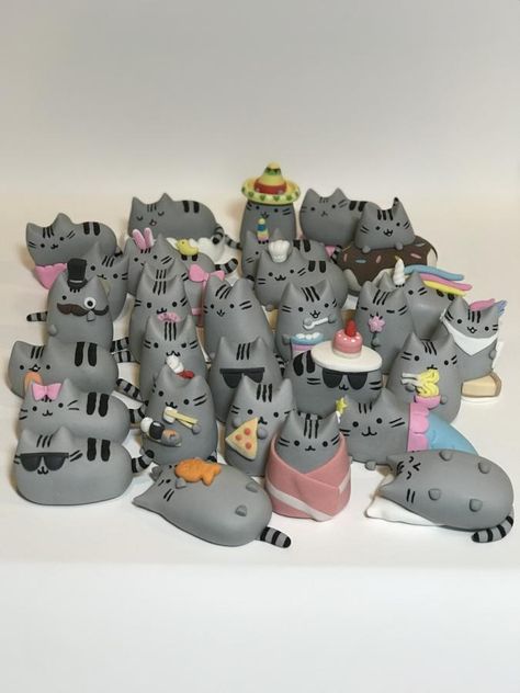 Cat Cupcake Toppers, Pusheen Birthday, Kitten Birthday Party, Satin Ice Fondant, Pusheen The Cat, Cat Cake Topper, 10 Birthday Cake, Pusheen Cute, Cat Cupcakes