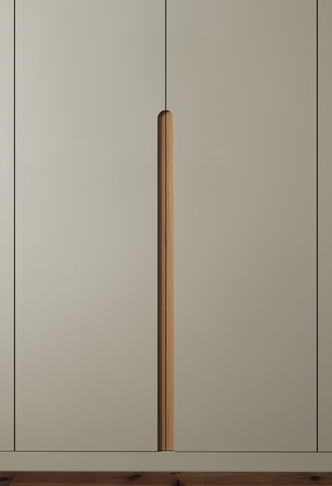 Wardrobe Sliding Door Handle, Bespoke Wardrobe Doors, Integrated Handle Wardrobe, Wardrobe Door Handles Ideas, Door Handle Design Wood, Mdf Cupboard Design, Mdf Design Interiors, Handle Less Wardrobe, Mdf Wardrobe Doors