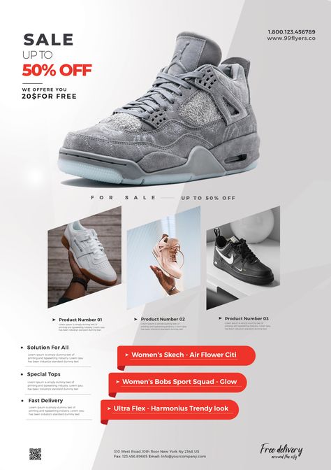 Download Shoe Sale PSD Flyer Template for free.  This flyer is editable and suitable for any type of Fashion, Beauty Salon, Art, Photography  More. #free #psd #Flyer #Shoe #Sale #ProductSale Beauty Salon Art, Shoes Banner, Workwear Store, Sale Advertisement, Minimal Office, Document Design, Shoes Board, Direct Mail Design, Promo Flyer