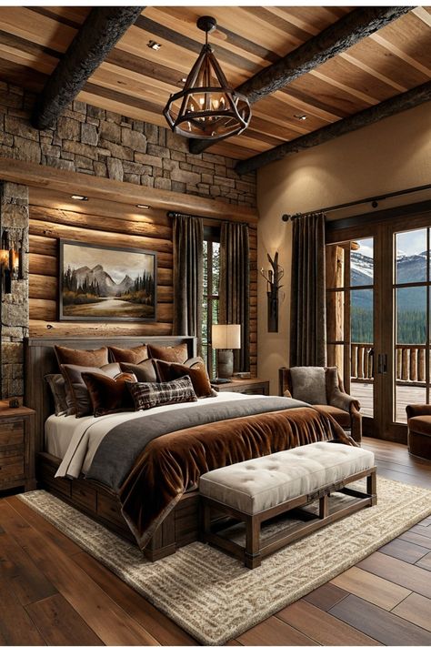 20 Small Cabin Bedroom Ideas You’ll Want to Steal for Your Dream Retreat! – Cabin Nook Tiny Cabin Bedroom, Luxury Rustic Bedroom, Small Cabin Bedroom Ideas, Small Cabin Bedroom, Modern Cabin Interior Design, Cabin Remodel Ideas, Modern Mens Bedroom, Bedroom Western, Cabin Bedroom Ideas