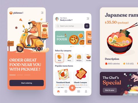 Food Delivery App Ui Design, Food Delivery Logo Design, Food App Ui Design, Fitness Apps Design, Food App Design, Delivery App Design, Food App Ui, Designer Website Design, Creative App Design