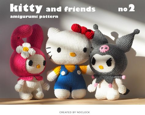 KITTY and FRIENDS No. 2 Amigurumi Pattern Amigurmi Pattern - Etsy Hello Kitty Crochet, Crochet Patterns Amigurumi, Friend Birthday, Star Patterns, Cute Pattern, Amigurumi Pattern, No. 2, Crochet Amigurumi, Crochet Hooks