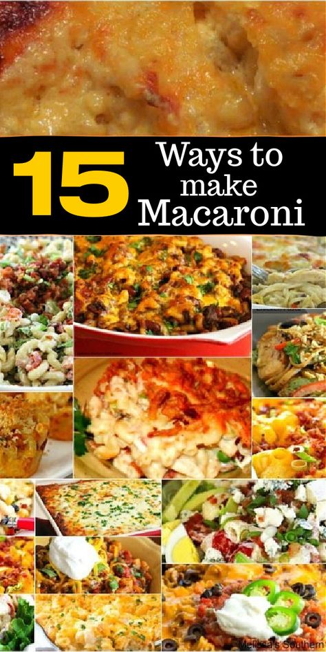 Turn macaroni into a meal with these 15 of the best recipes using Macaroni #macararoniandcheese #chilimac #rancharoni #macaronirecipes #pasta #macaronicasseroles #pastasalad #bltpasta Cheesy Nachos, Comfort Pasta, Best Pasta Dishes, Elbow Pasta, Macaroni Recipes, Nachos Beef, Comfort Food Southern, Macaroni Salad, Chicken Pasta