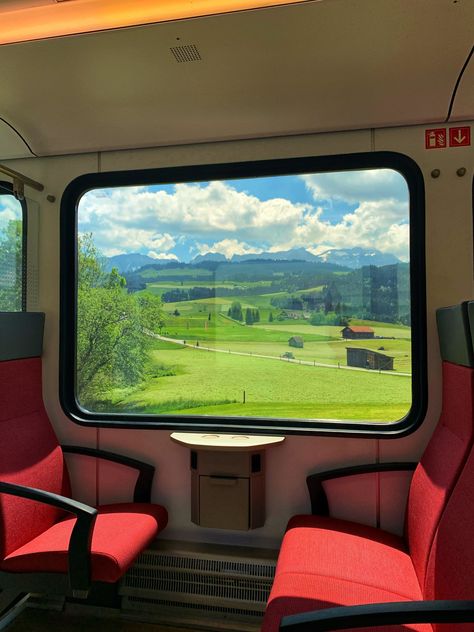 Appenzell, Switzerland View From Train Window, Inside Of Train, Travel In Switzerland, Switzerland Train, Train Story, Train Landscape, Train View, Train Window, Bernina Express