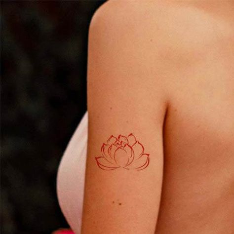 Lotus Flower Tattoo Red, Red Lotus Tattoo, Lotus Tattoo Meaning, Red Lotus Flower, Lotus Flower Tattoo Design, Ankle Tattoos For Women, Red Lotus, Tattoo Paper, Birth Flower Tattoos