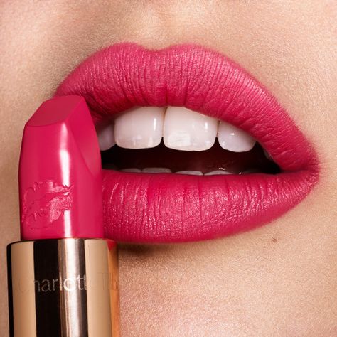 electric-poppy-lipshot Charlotte Tilbury Hot Lips, Bright Pink Lips, Bright Pink Lipsticks, Mert And Marcus, Hot Lipstick, Hide Dark Circles, Hot Pink Lips, Pink Lip Gloss, Lips Shades