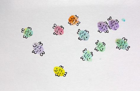 thumbprint art - Yahoo Image Search Results Fingerprint Fish, Thumbprint Art, Ocean Birthday Party, Homemade Fathers Day Gifts, Fingerprint Art, Drawn Fish, Finger Art, Auction Projects, Thumb Prints