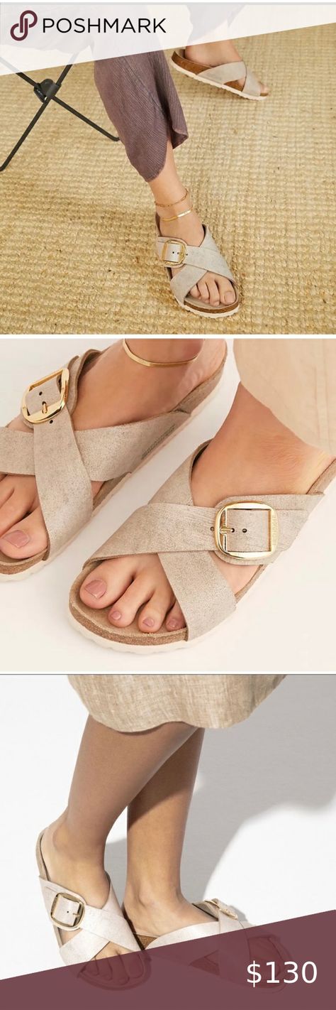 Birkenstock Siena big buckle suede sandals Birkenstock Siena, New Sandal, Metallic Rose Gold, Birkenstock Shoes, Suede Sandals, Crazy Shoes, Store Display, Siena, Sandal Espadrille