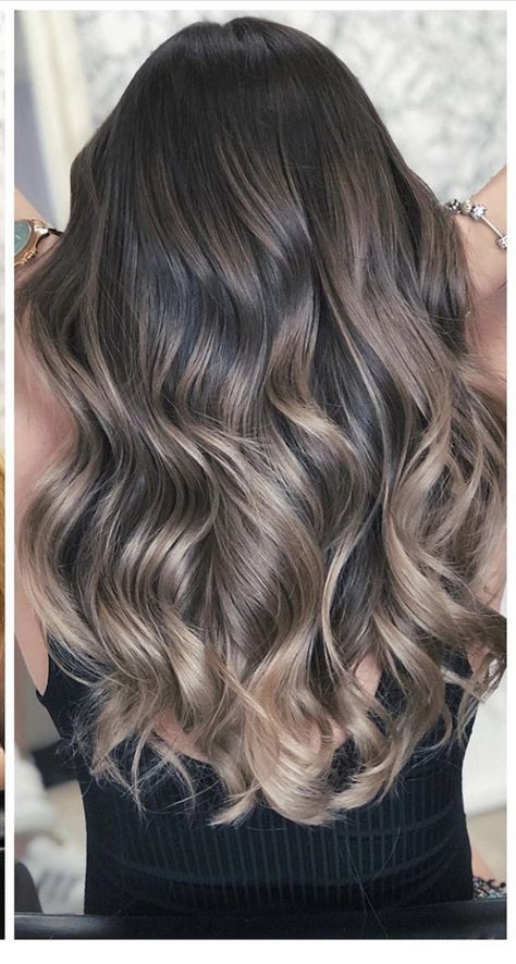 Brown Hair Balayage For Fair Skin, Smokey Burnett Hair, Dark Roots Ash Brown Hair Balayage, Caramel Beige Balayage On Dark Hair, Cold Brunette Balayage, Ash Bayalage Hair, Sand Balayage On Dark Hair, Balage Hair Brown Balayage Brunettes, Cold Balayage Brunette