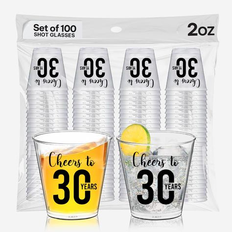 PRICES MAY VARY. UNFORGETTABLE 30TH BIRTHDAY PARTY FAVORS - Impress your guests with these 30th Birthday Shot Glasses. Perfect for a wild night, each 2 oz shot glass is a keepsake that screams fun and celebration. Elevate your 30th birthday bash to legendary status! PREMIUM QUALITY FOR A MEMORABLE NIGHT - Crafted from high-quality materials, our 30th Birthday Shot Glasses are durable and stylish. The sleek design ensures they stand out as 30th Birthday Gifts, making your birthday party unforgett 30 Birthday Party Ideas For Women, Men’s 30th Birthday Theme, 30 Th Birthday Party Ideas For Him, 30th Birthday Ideas For Men Decorations, 30th Birthday Party For Men, Male 30th Birthday Ideas, Dirty 30 Birthday For Men, Dirty 30 Gifts, 30 Birthday Decorations