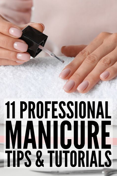 How to Give Yourself a Manicure at Home: 5 DIY Manicure Tutorials How To Do Manicure, Manicure Steps, Manicure Tutorials, Short Nail Manicure, Diy Pedicure, Gel Manicure At Home, Easy Manicure, Gel Nails At Home, Fungal Nail