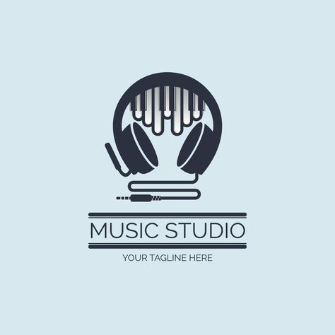 Piano tuts earphone music studio recording logo design template for brand or company and other Music Studio Logo Design, Music Brand Logo, Music Company Logo, Recording Studio Logo, Music Studio Logo, Music Logo Design, Vinyl Art Toys, Light Background Images, Music Logo