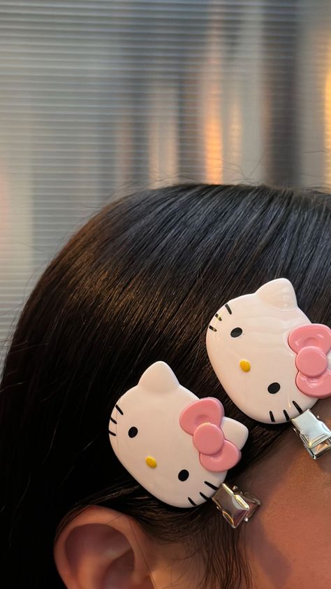 Hello Kitty Hair Clips, Soft Lifestyle, Sanrio Things, Hello Kitty Hair, Fashion Display, Dump Ideas, Pretty Pink Princess, Hello Kitty Accessories, Pink Hello Kitty