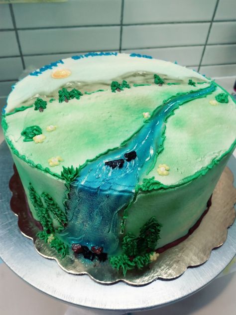 River Cake Ideas, River Cake, Sloth Cakes, Baileys Cake, Dinosaur Cake, Caking It Up, Kids Snacks, Food Decoration, Baby Cake