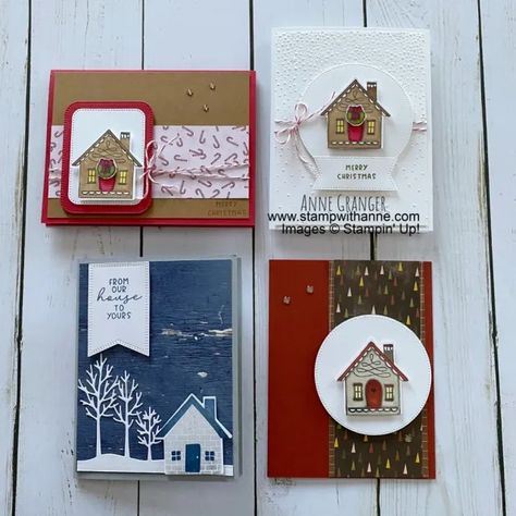 Humble Home Card Class To Go - Crafty Session Video Replay Session 154 - Stamp With Anne! Stampin Up Xmas Cards, Stampin Up Simple Christmas Cards 2023-2024, Stampin Up More Than Autumn Cards, Stampin Up Humble Home Cards, Stampin Up Humble Home, Humble Home Stampin Up Cards, Christmas Cards Stampin Up, Xmas Card Craft, Humble Home