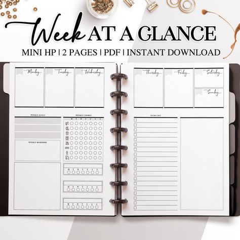 Bullet Journal Week, At A Glance Planner, Week At A Glance, Self Care Bullet Journal, Bullet Journal Design Ideas, Bullet Journal Writing, The Happy Planner, Productivity Planner, Journal Design