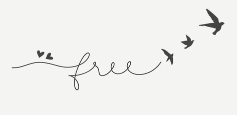 Break Free Tattoo, Breaking Free Tattoo, Free Bird Tattoo, Let It Go Tattoo, Simple Line Tattoo, Little Bird Tattoos, Bird Set Free, Go Tattoo, Self Love Tattoo