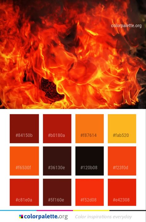 Graphics Design Inspiration, Orange Color Palette, Create Color Palette, Pantone Colour Palettes, Colors Inspiration, Orange Color Palettes, Pixel Color, Hex Color Palette, Red Color Schemes