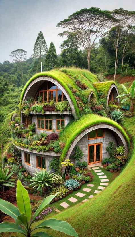 Unusual Roof Design, Rv Bedroom Ideas, Earthship Plans, Glass Cabins, Sustainable Tiny House, Eco Houses, Green Roof House, Earth Sheltered Homes, Eco House Design