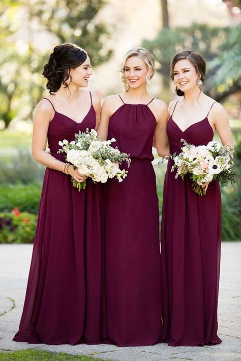 Burgundy Bridesmaid Dresses For Your Girls ★ #bridalgown #weddingdress Lavender Bridesmaid Dresses Long, Wine Color Bridesmaid Dress, Purple Bridesmaid Dresses Long, Bridesmaid Dresses 2017, Maroon Bridesmaid Dresses, Cheap Bridesmaid Dresses Online, Lavender Bridesmaid Dresses, Bridesmaids Dress Inspiration, Style Africain